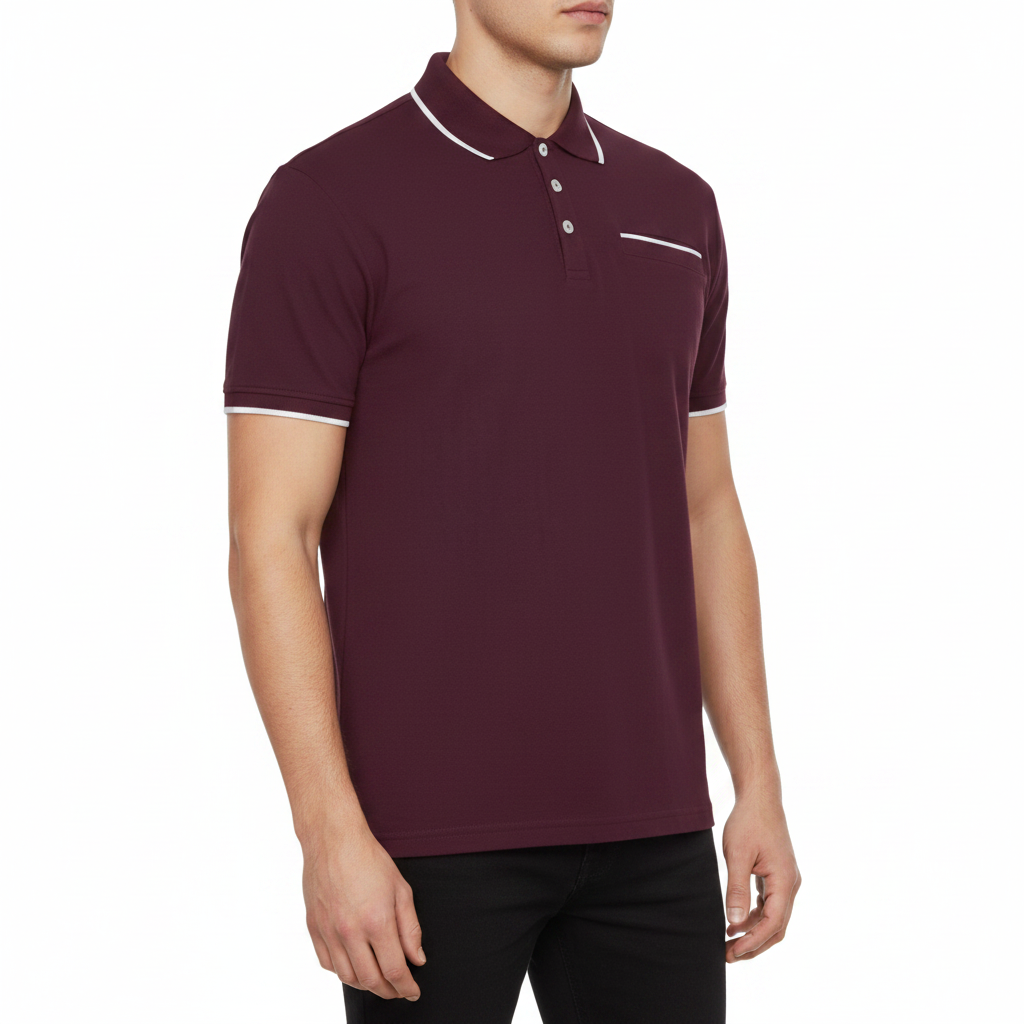 Evryone Mens Cotton Contrast Tipped Polo Shirt Short Sleeve S-2XL 6 Colours - additional view 4