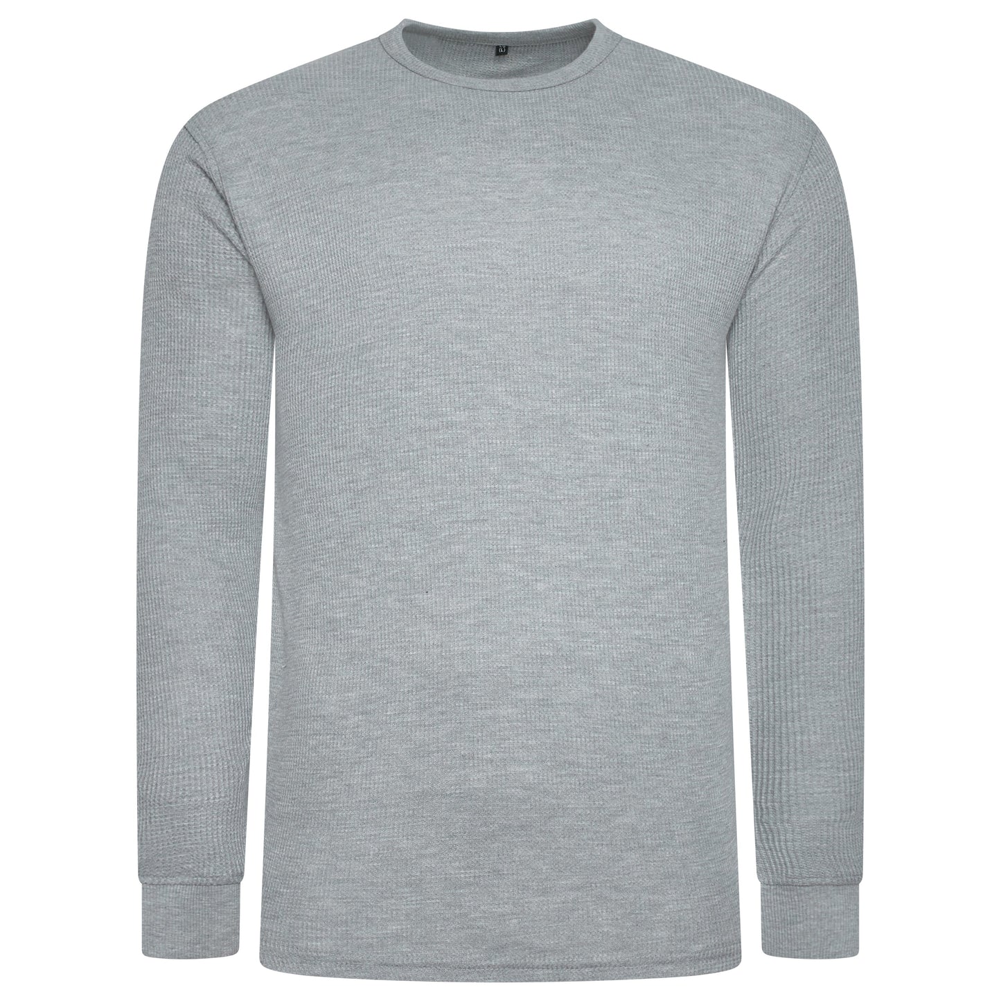 ONE Mens Waffle Knit Long Sleeve T-Shirt Cotton Crew Neck Casual Top - QHA UK