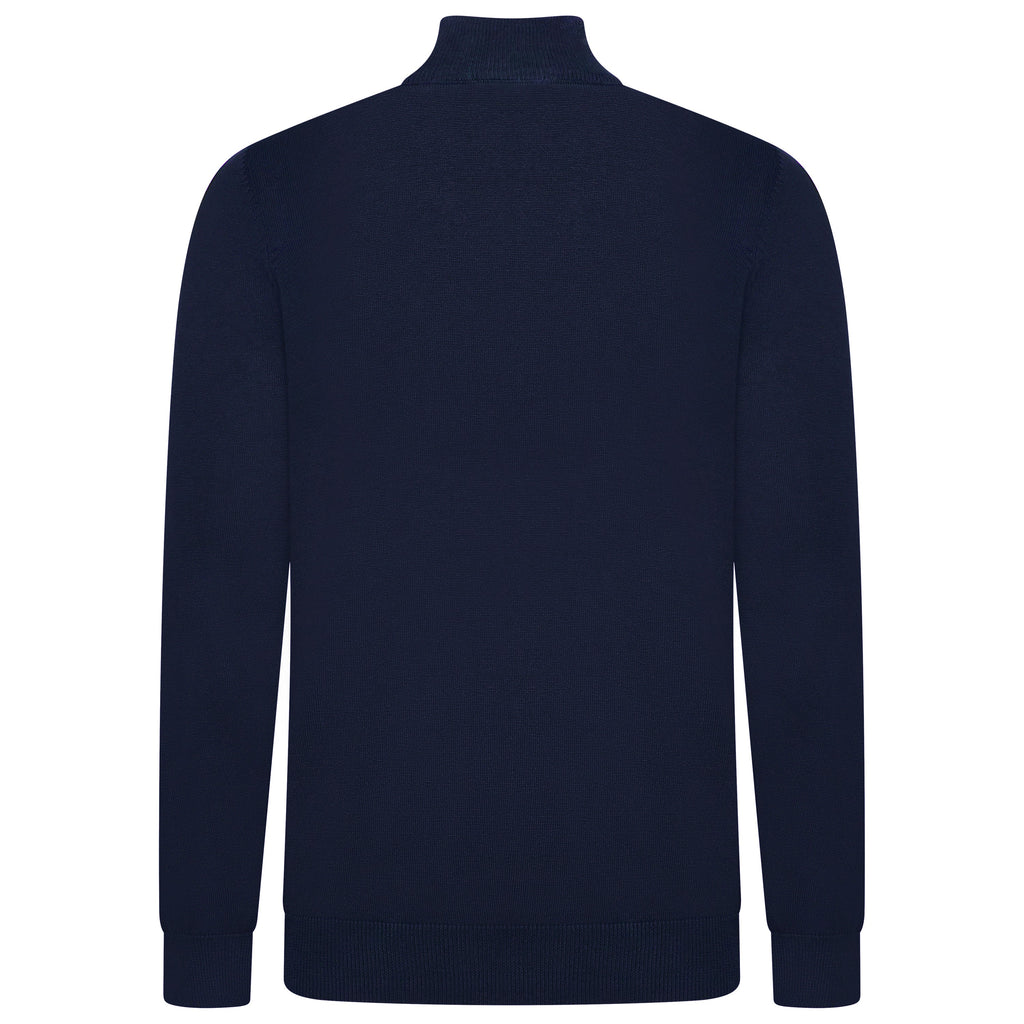 Mens Jacamo Quarter Zip Jumper Cotton Lightweight Knit Pullover S-6XL - QHA UK
