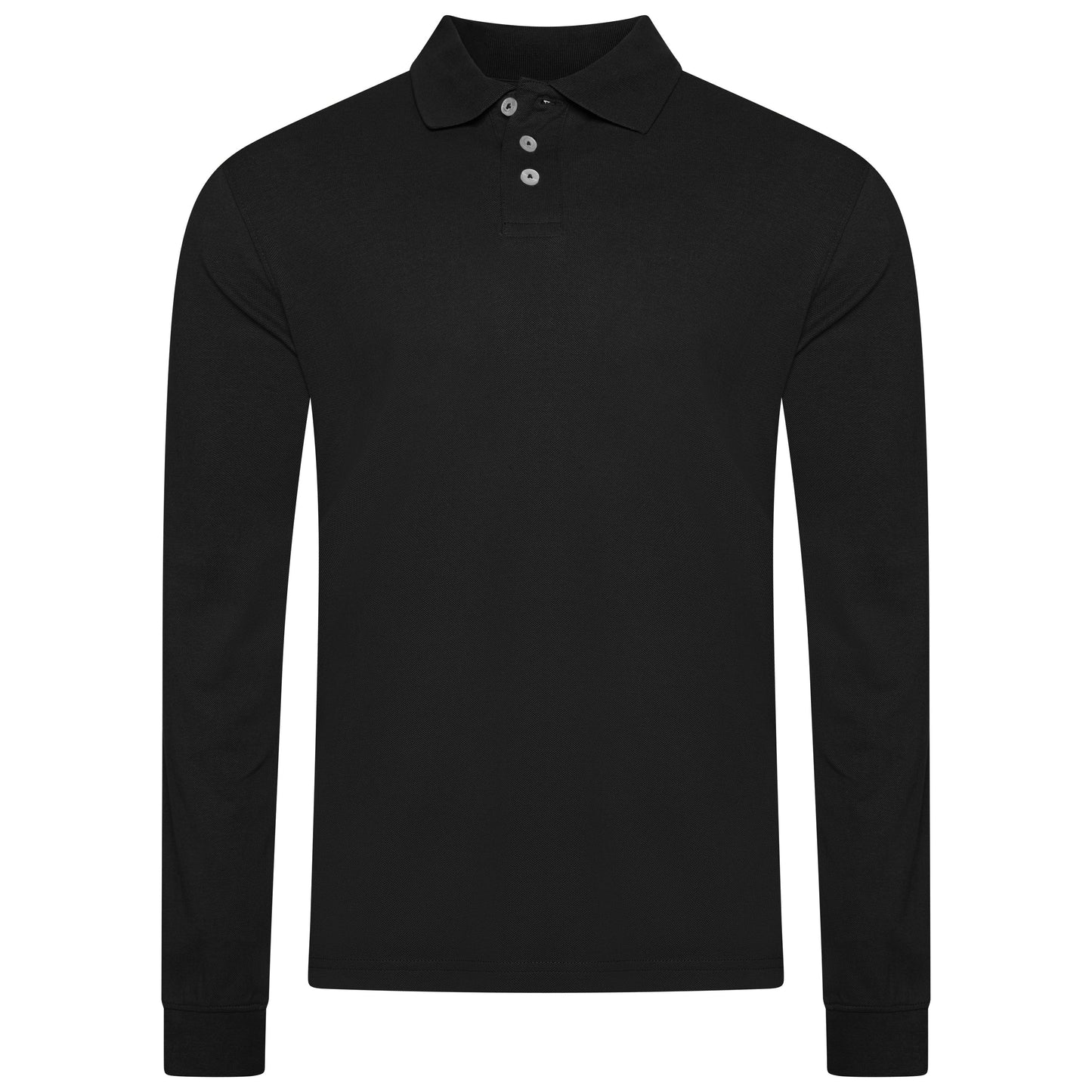 Evryone Mens Long Sleeve Pique Polo Shirt Cotton Regular Fit Casual Work Top - QHA UK