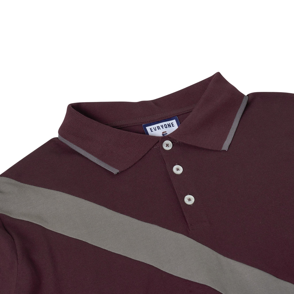 Evryone Contrast Diagonal Stripe Polo Shirt