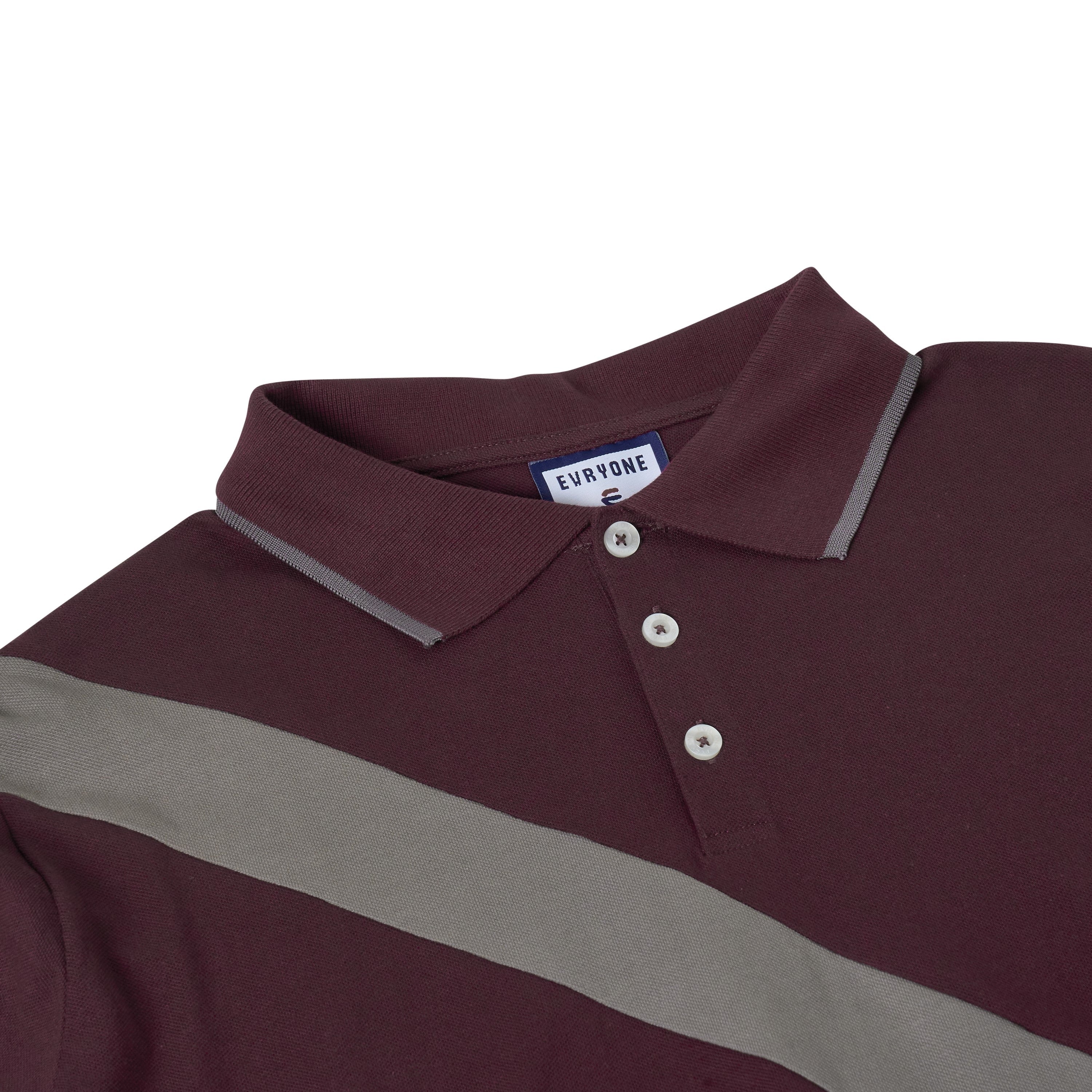 Evryone Contrast Diagonal Stripe Polo Shirt