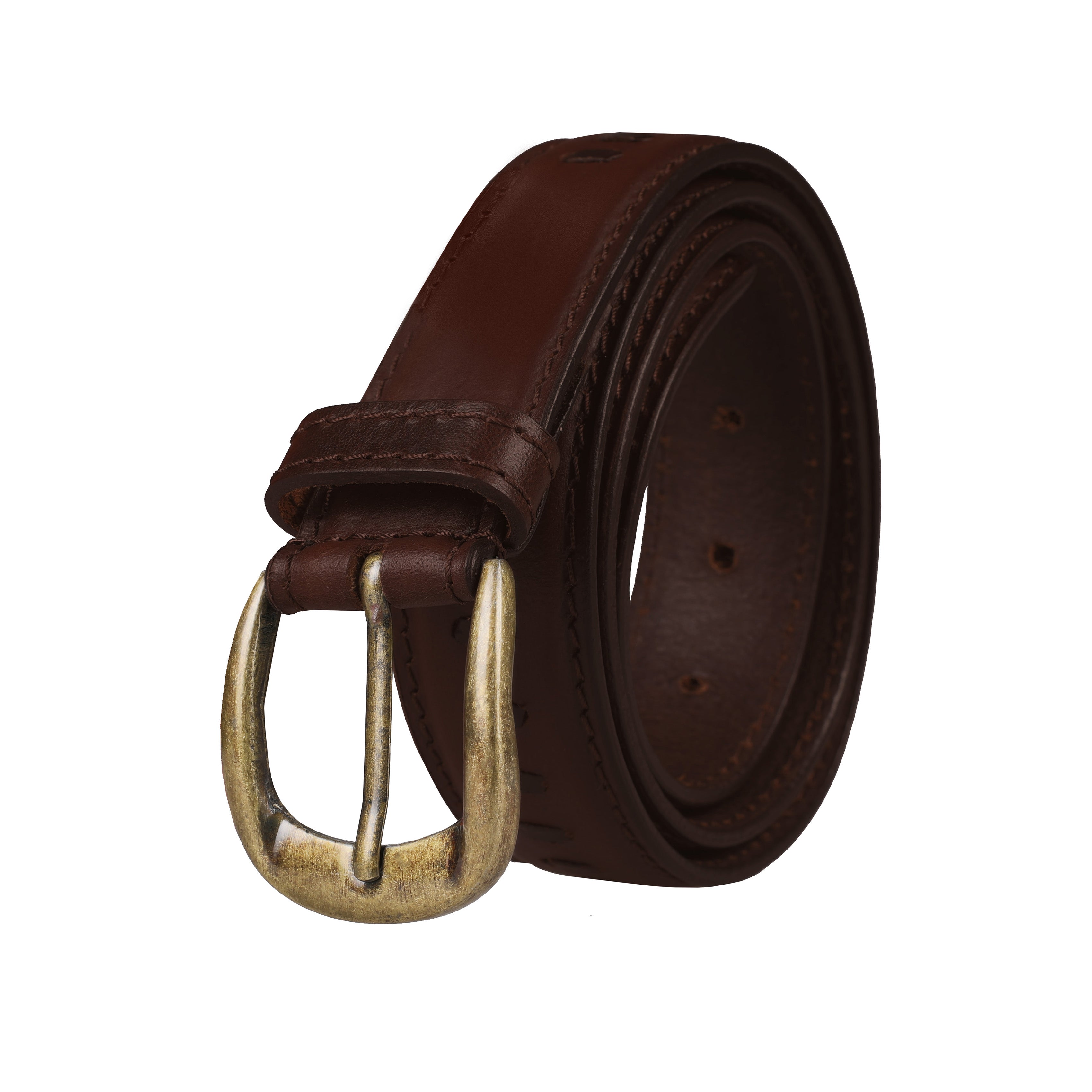 Outback 1.25" Wide Straight Stitch Full Grain Leather Belt