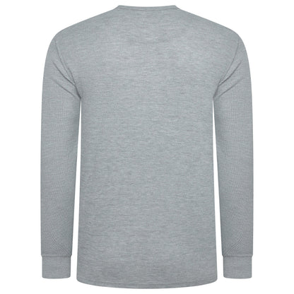ONE Mens Waffle Knit Long Sleeve T-Shirt Cotton Crew Neck Casual Top - QHA UK