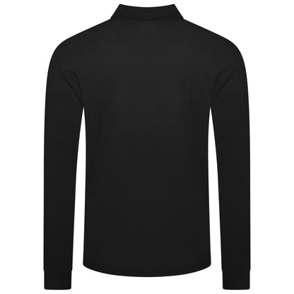 Evryone Mens Long Sleeve Pique Polo Shirt Cotton Regular Fit Casual Work Top - QHA UK