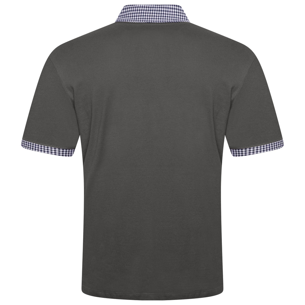 Evryone Check Collar Short Sleeve Polo Shirt