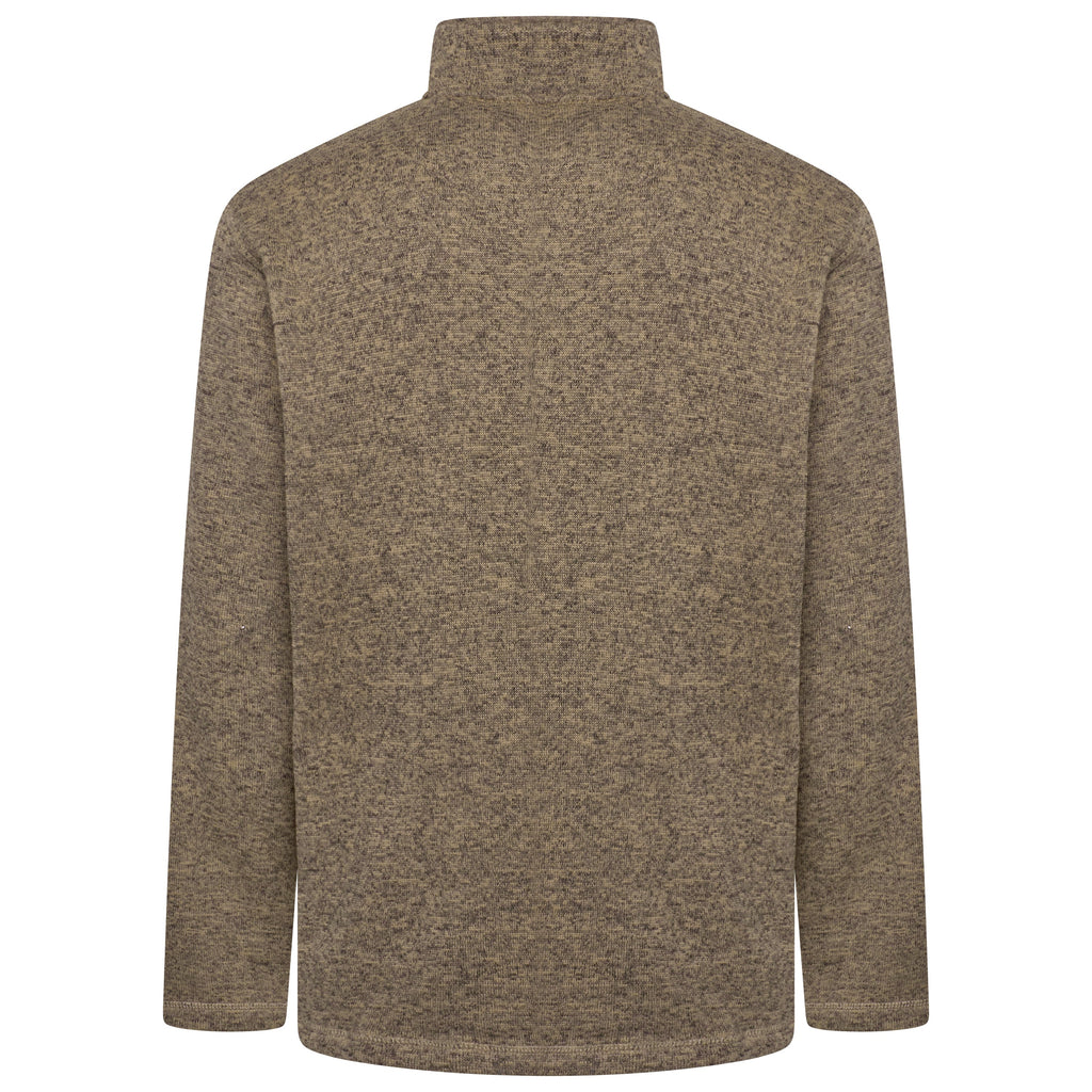 Wrangler Authentics Mens Quarter Zip Fleece Jumper Marl Pullover Top RRP: 45 - QHA UK