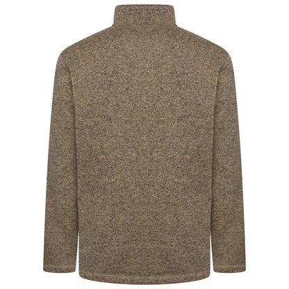 Wrangler Authentics Mens Quarter Zip Fleece Jumper Marl Pullover Top RRP: 45 - QHA UK