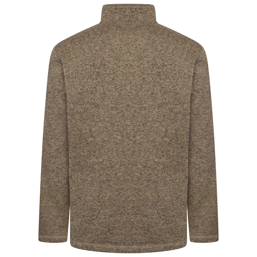 Wrangler Authentics Mens Quarter Zip Fleece Jumper Marl Pullover Top RRP: 45 - QHA UK