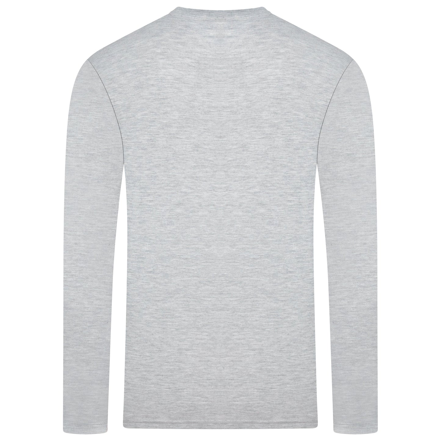 Mens Henley Long Sleeve T Shirt Waffle Knit Cotton Casual Top - QHA UK