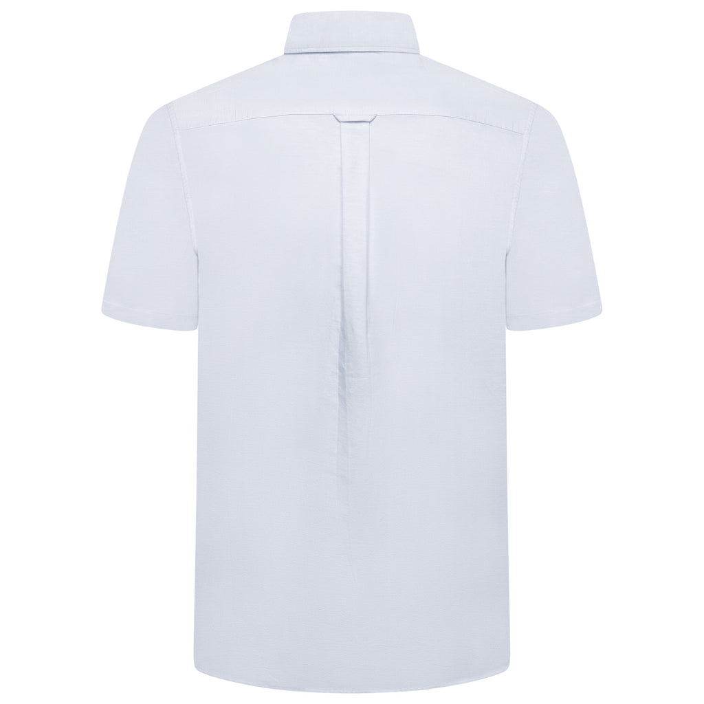 M&S Mens Cotton Oxford Shirt Short Sleeve Button Down Regular Fit - QHA UK