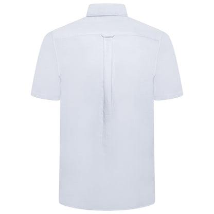 M&S Mens Cotton Oxford Shirt Short Sleeve Button Down Regular Fit - QHA UK
