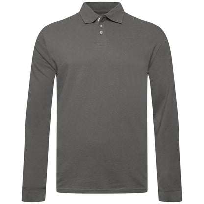 Everett Wales Mens Cotton Pique Long Sleeve Polo Shirt Casual Regular Fit - QHA UK