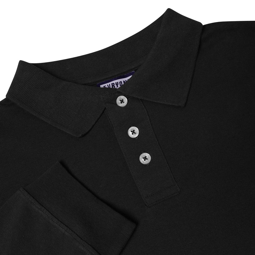 Evryone Mens Long Sleeve Pique Polo Shirt Cotton Regular Fit Casual Work Top - QHA UK