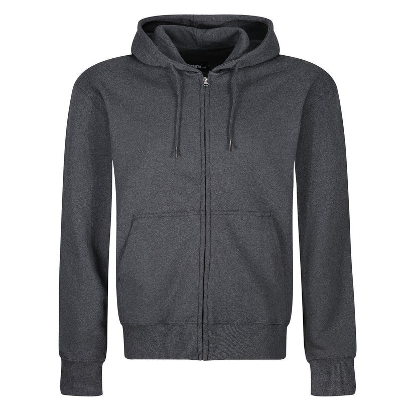 Mens Full Zip Hoodie Fleece Sweatshirt Jacket Casual Hooded Top - QHA UK