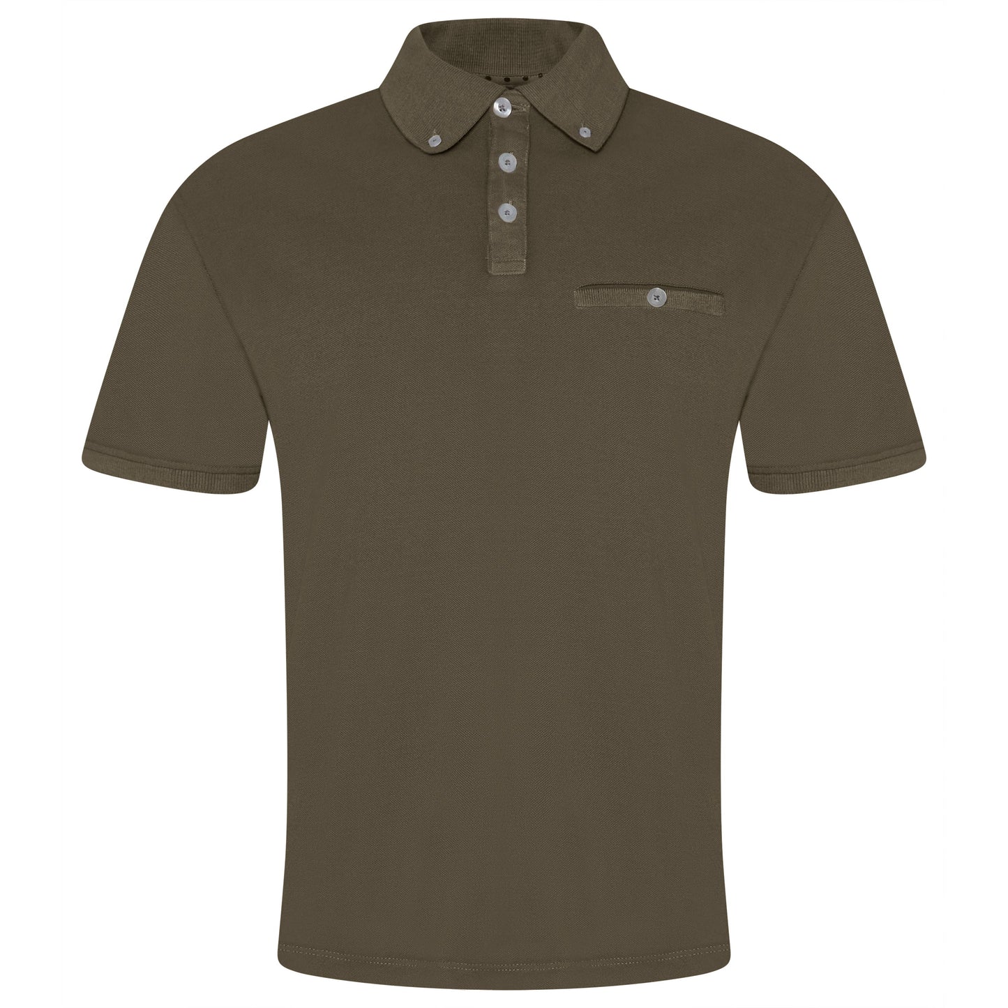 Evryone Mens Cotton Pique Polo Shirt Button Collar Short Sleeve Casual Top - QHA UK