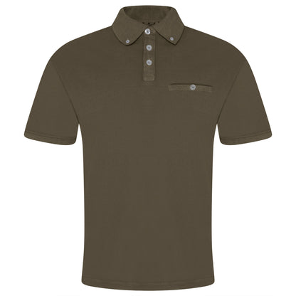 Evryone Mens Cotton Pique Polo Shirt Button Collar Short Sleeve Casual Top - QHA UK