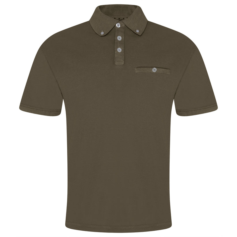 Evryone Mens Cotton Pique Polo Shirt Button Collar Short Sleeve Casual Top - QHA UK