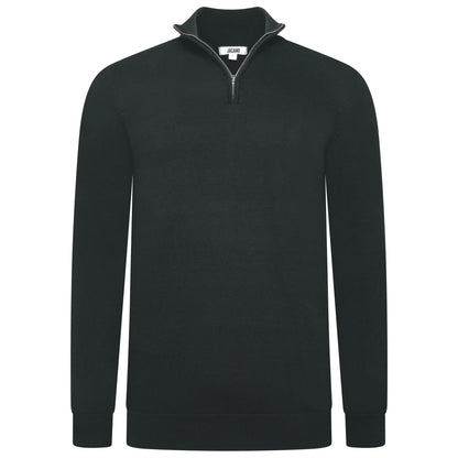 Mens Jacamo Quarter Zip Jumper Cotton Lightweight Knit Pullover S-6XL - QHA UK