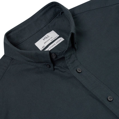 M&S Ultimate Pure Cotton Oxford Shirt Mens Short Sleeve S-4XL - QHA UK