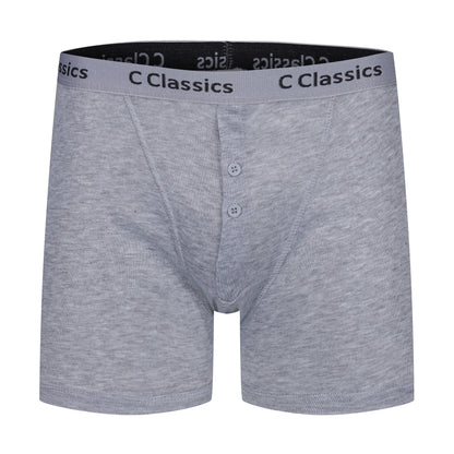 C Classics Mens 3 Pack Boxer Shorts Button Fly Cotton Rich Comfort Fit Underwear - QHA UK