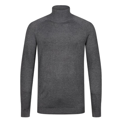 City Comfort Mens Turtle Roll Neck Jumper Lightweight Knit Sweater Casual Top - QHA UK