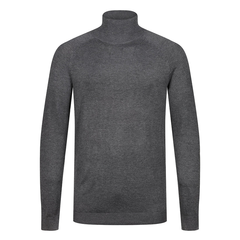 City Comfort Mens Turtle Roll Neck Jumper Lightweight Knit Sweater Casual Top - QHA UK