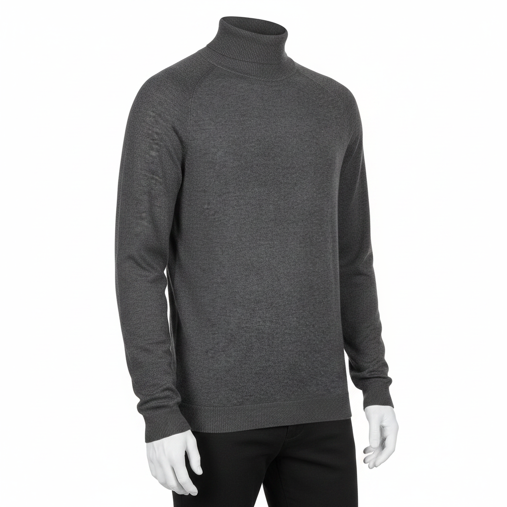 City Comfort Men's Roll Neck Jumper Soft Knit Viscose Sweater M–2XL