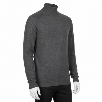 City Comfort Men's Roll Neck Jumper Soft Knit Viscose Sweater M–2XL