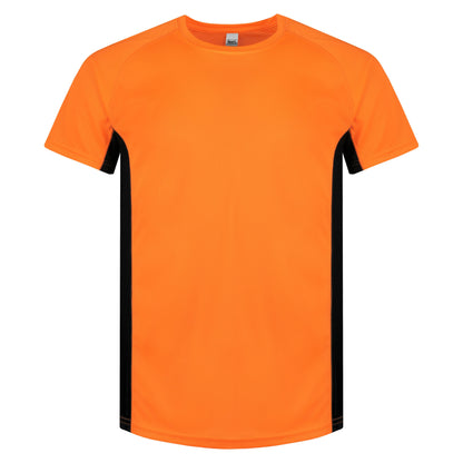 Roly Mens Gym T-Shirt Quick Dry Breathable Running Sports Contrast Panel Tee - QHA UK