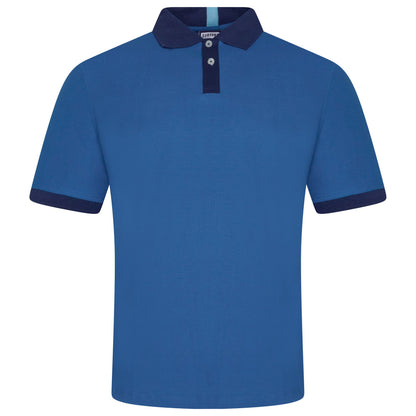 Mens Cotton Polo Shirt Contrast Collar Pique Casual T-Shirt S-2XL UK - QHA UK