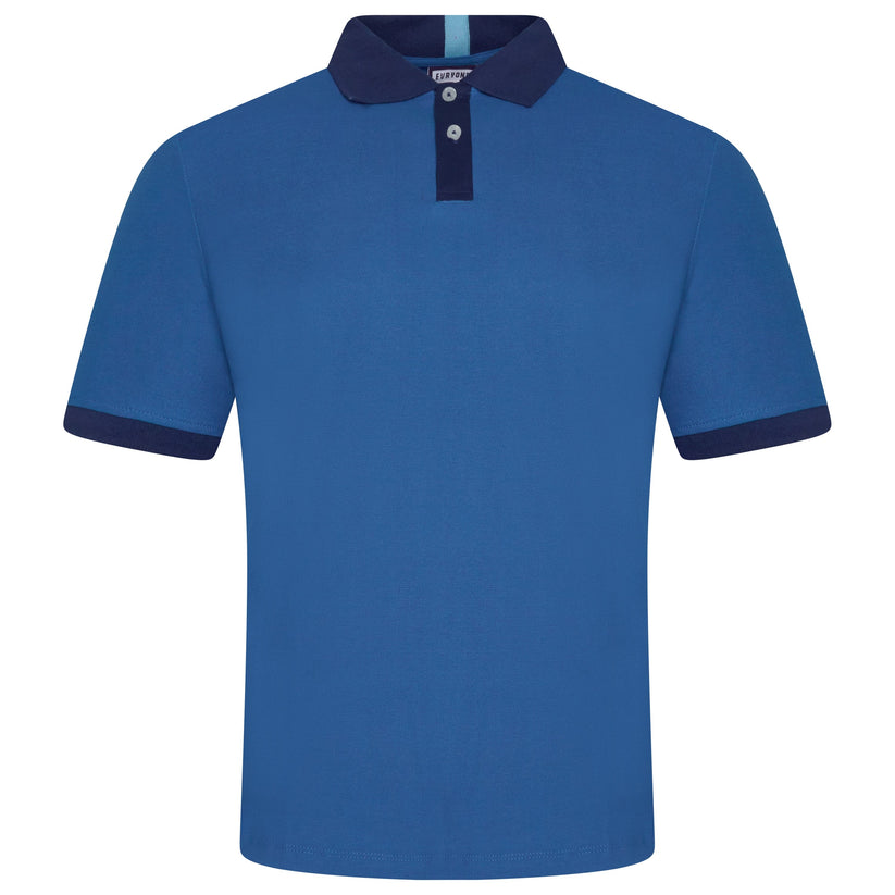 Mens Cotton Polo Shirt Contrast Collar Pique Casual T-Shirt S-2XL UK - QHA UK