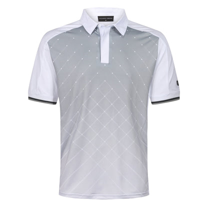 Island Green Golf Polo Shirt Mens Geometric Stretch Breathable Top - QHA UK
