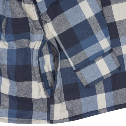 Wrangler Mens Hooded Overshirt Jacket Padded Check Shacket Coat - QHA UK