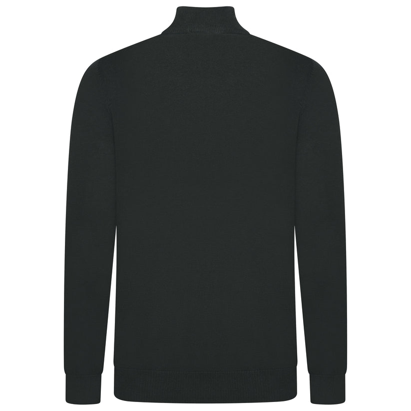 Mens Jacamo Quarter Zip Jumper Cotton Lightweight Knit Pullover S-6XL - QHA UK