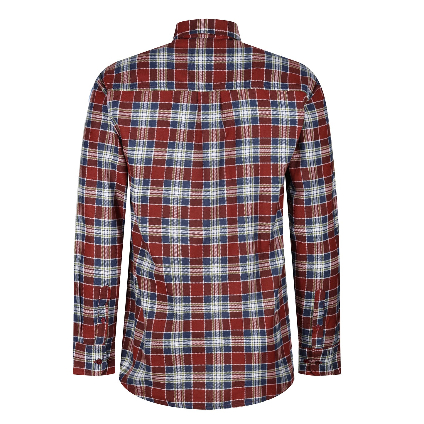 Mens Brushed Cotton Check Shirt Long Sleeve Button Casual Flannel Top - QHA UK