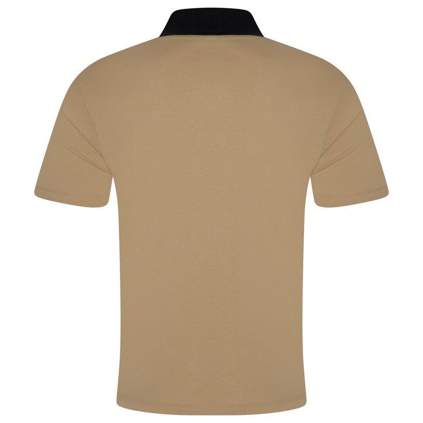 Evryone Mens Cotton Contrast Stripe Polo Shirt Short Sleeve Casual Smart Top - QHA UK