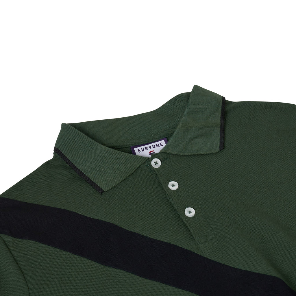 Evryone Contrast Diagonal Stripe Polo Shirt