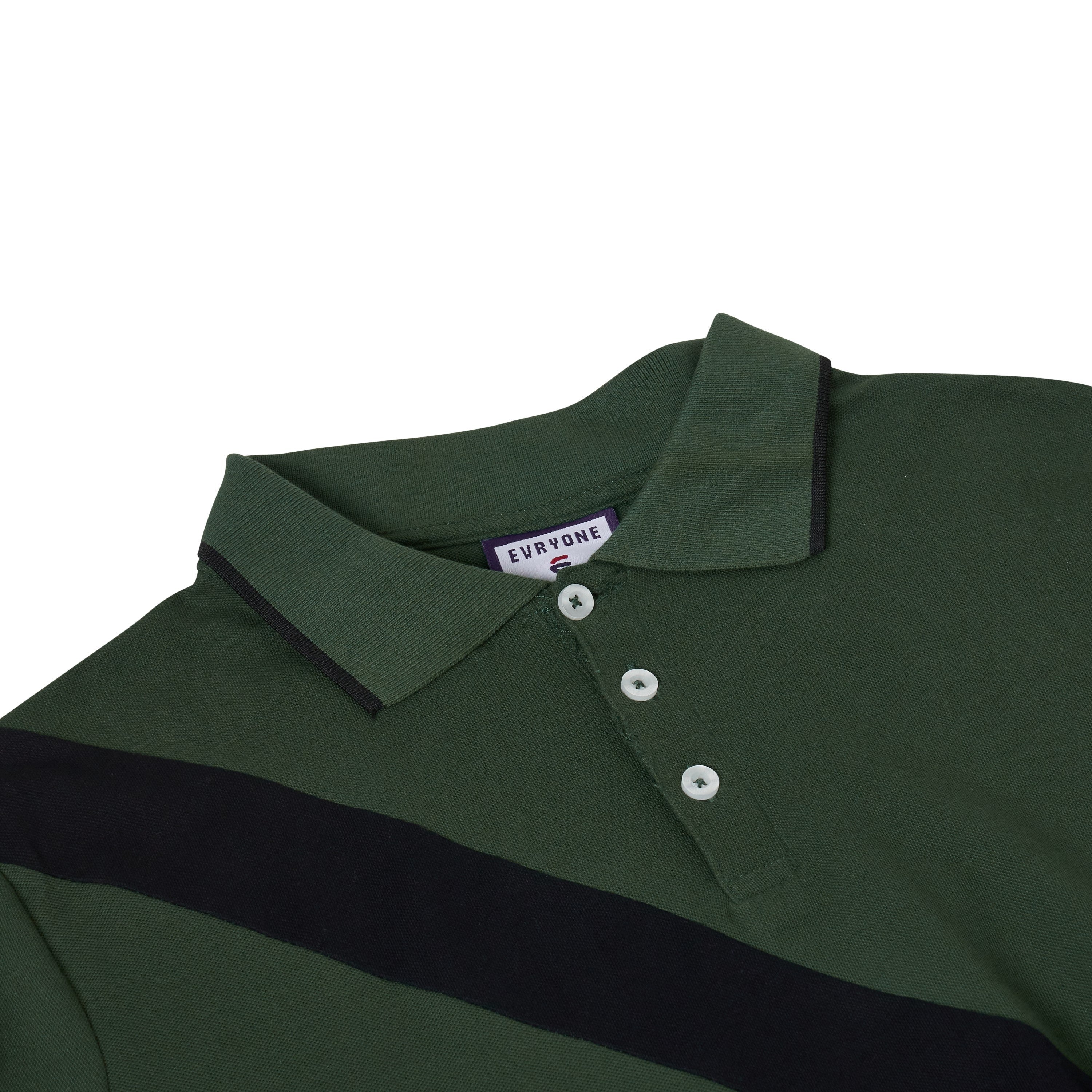 Evryone Contrast Diagonal Stripe Polo Shirt