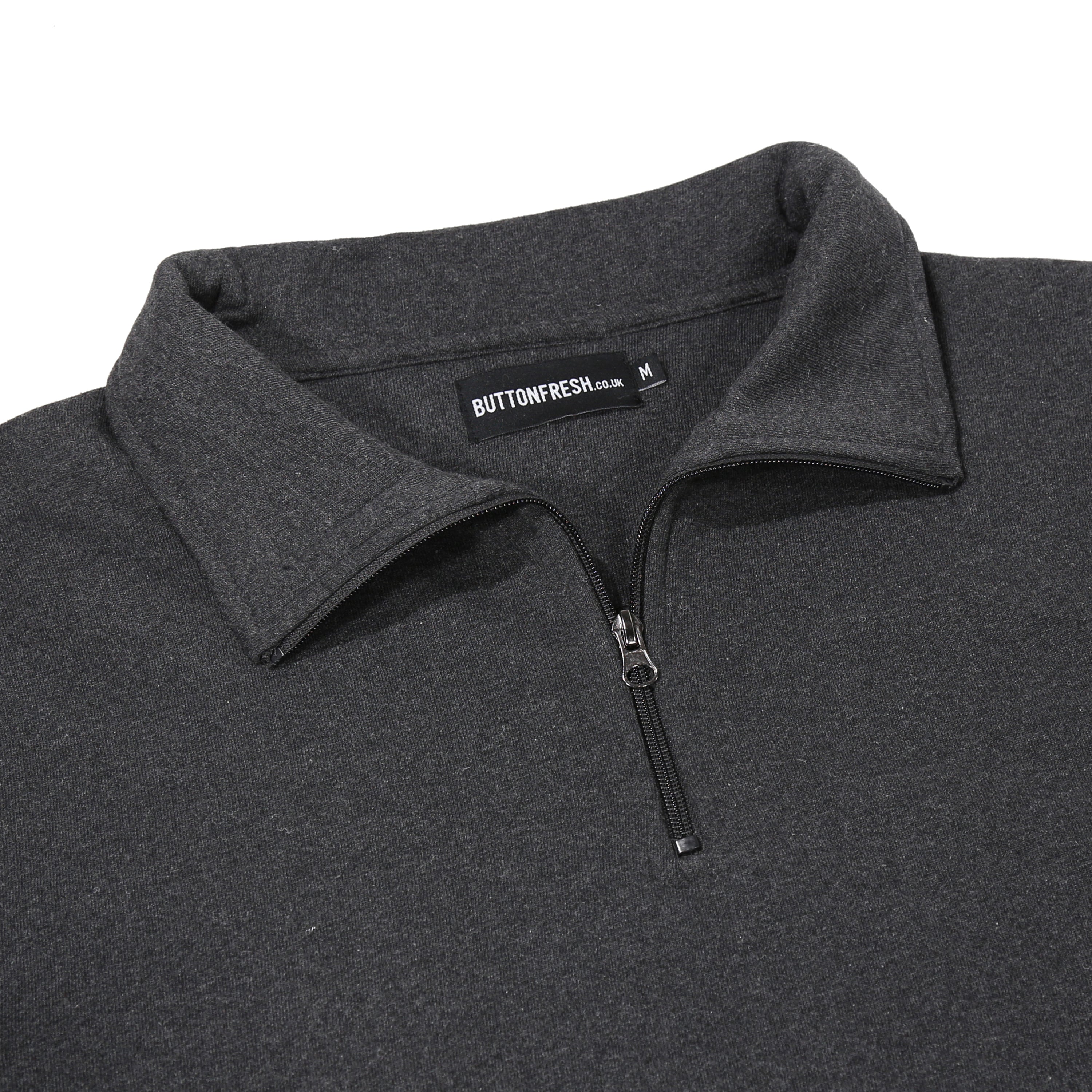 Mens Quarter Zip Sweatshirt Fleece Pullover Work Jumper Cotton Blend - QHA UK