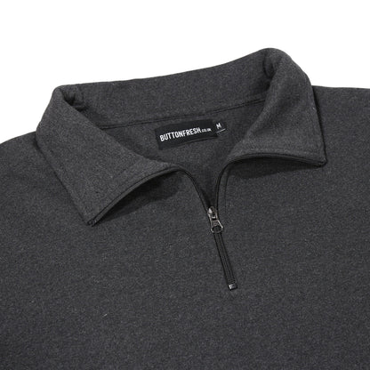 Mens Quarter Zip Sweatshirt Fleece Pullover Work Jumper Cotton Blend - QHA UK