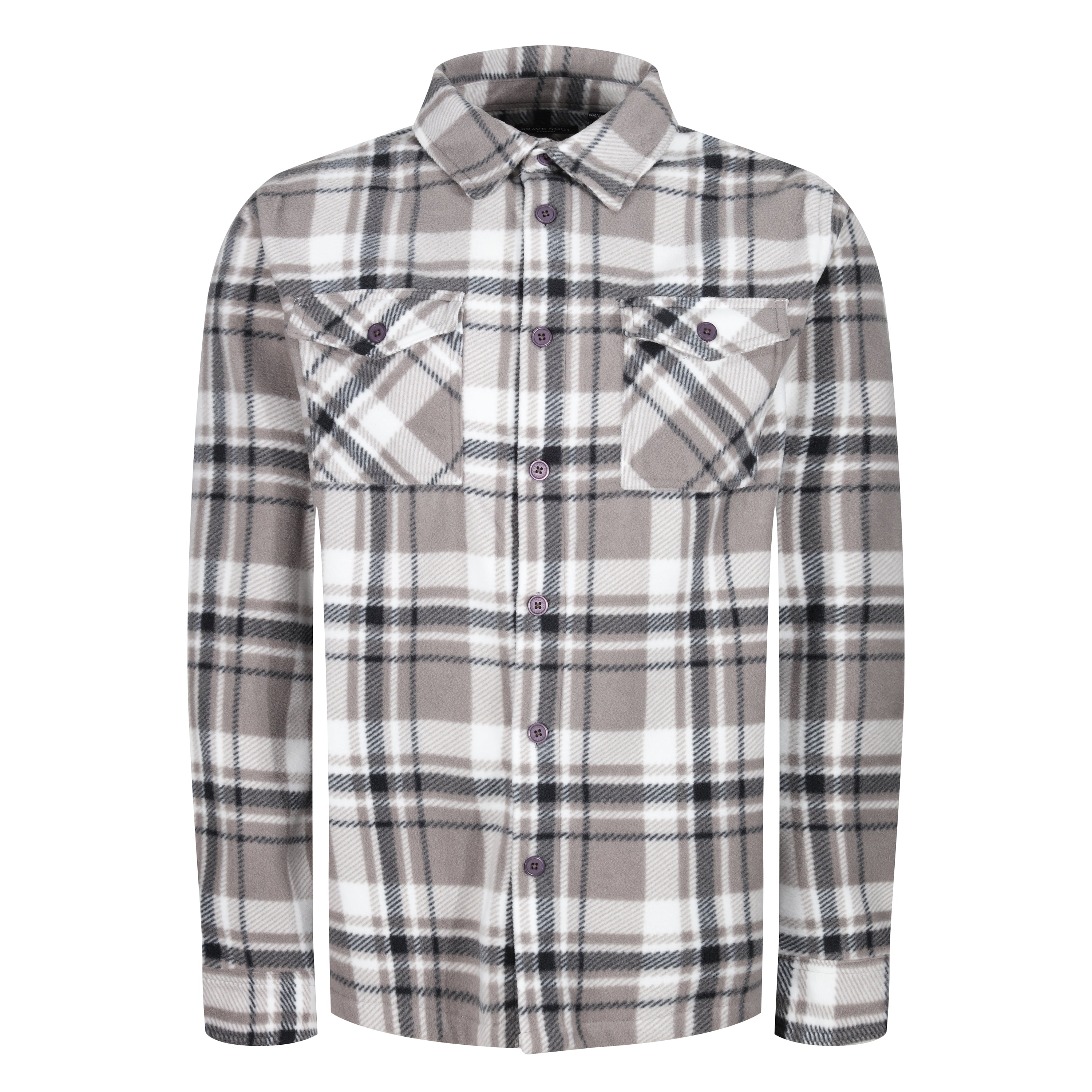 Brave Soul Belfast Check Fleece Overshirt