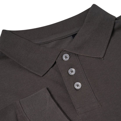 Everett Wales Mens Cotton Pique Long Sleeve Polo Shirt Casual Regular Fit - QHA UK