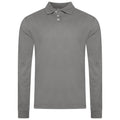 Evryone Mens Long Sleeve Pique Polo Shirt Cotton Regular Fit Casual Work Top