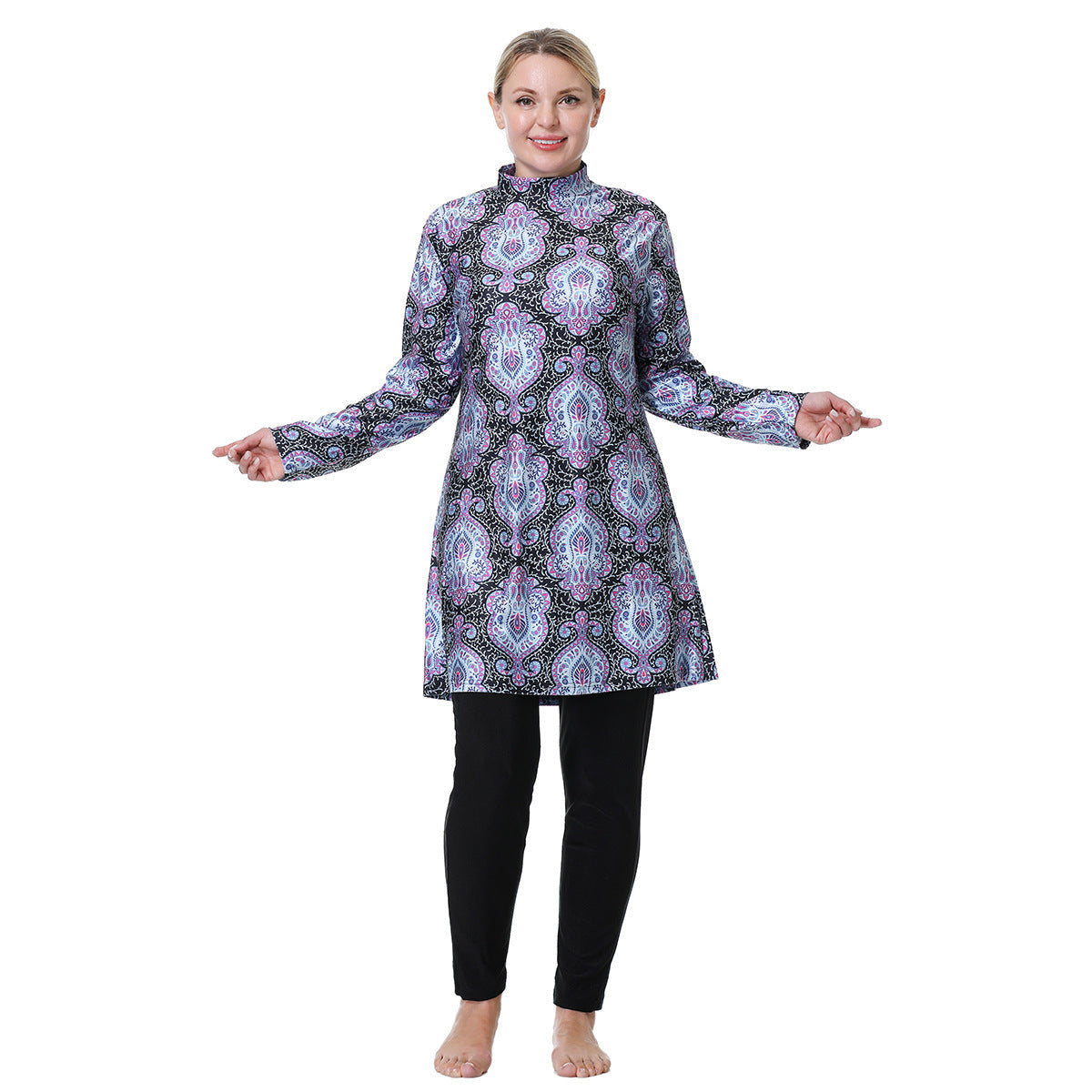 Plus Size Modest Swimwear Set, 3-Pieces Swimsuit