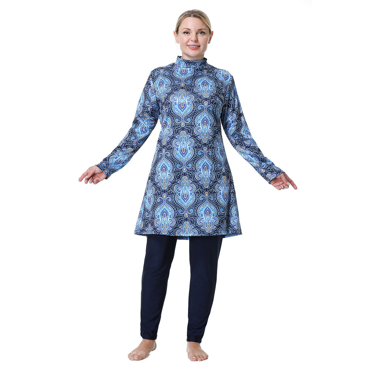 Plus Size Modest Swimwear Set, 3-Pieces Swimsuit