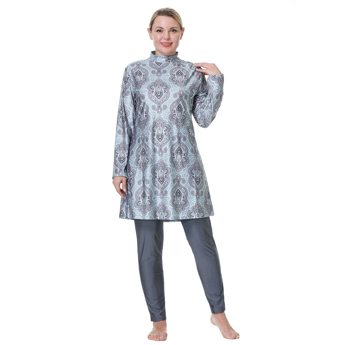 Plus Size Modest Swimwear Set, 3-Pieces Swimsuit