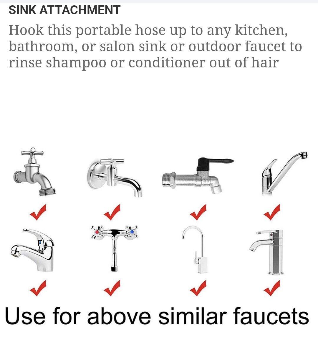 Shower Head and Extra Long Hose Set for Bath Taps/Tap Professional, 150cm