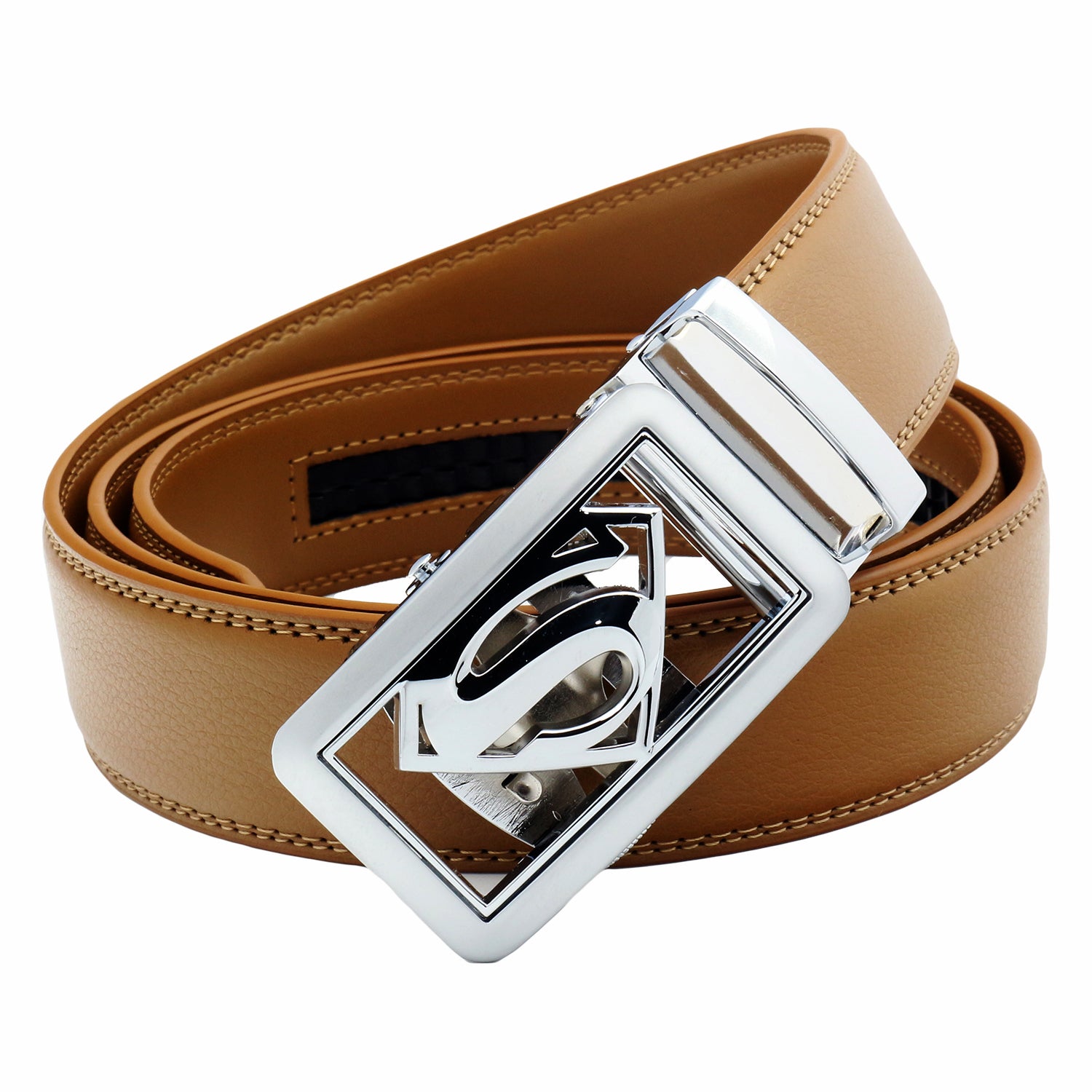 Ceintures en cuir QHA pour hommes Superman, boucle de ceinture à cliquet automatique pour super-héros, Q07