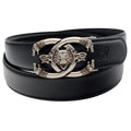 QHA Mens 35mm Leather Ratchet Belt with 3D Wolf Automatic Buckle, Q19 - QHA UK